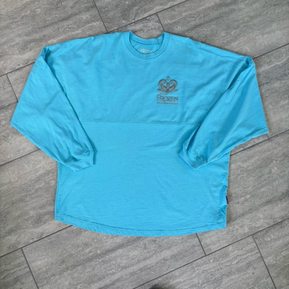 Disney Frozen T Shirt Adult Large Blue Spirit Jersey Long Sleeve Let It Go